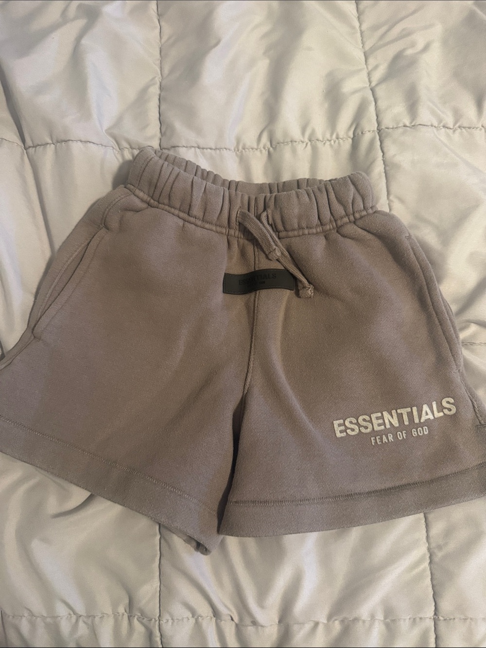 Essentials Kids Taupe Athletic Fleece Shorts